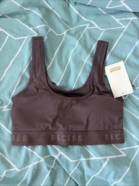 Recess pickleball Women's Scoop Neck Sports Bra — Brown size S nwt